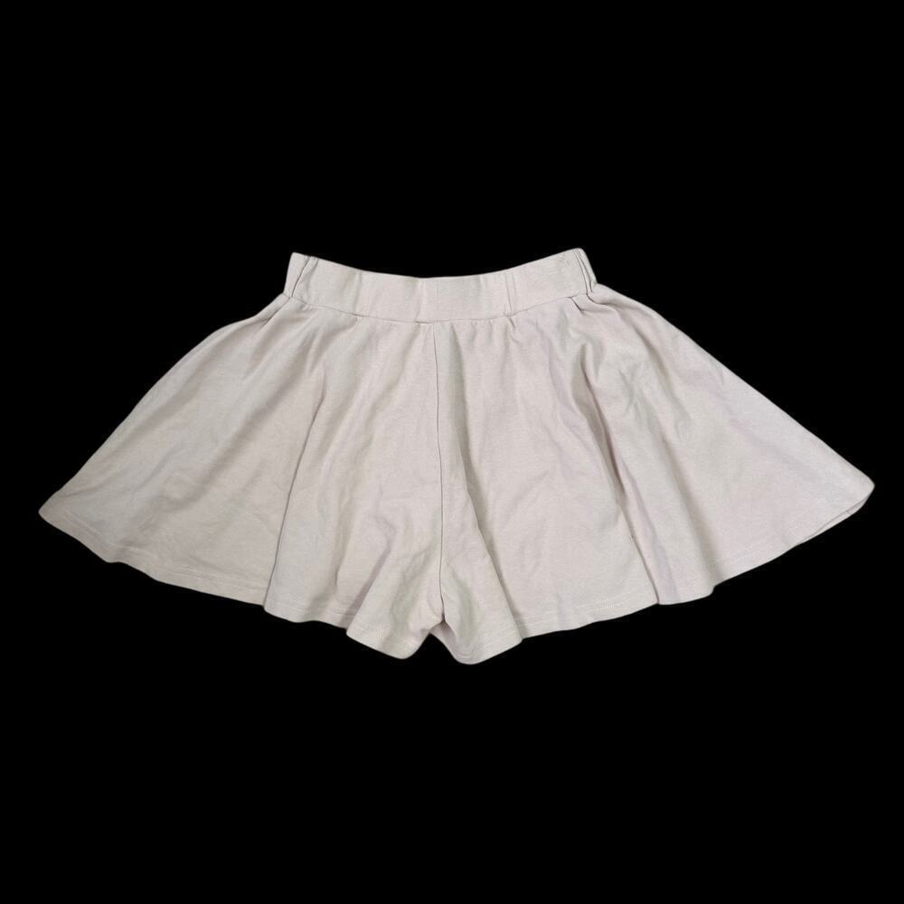 SHEIN Beige Cotton Skort | Wide-Leg Elastic Waist Shorts | Size XS